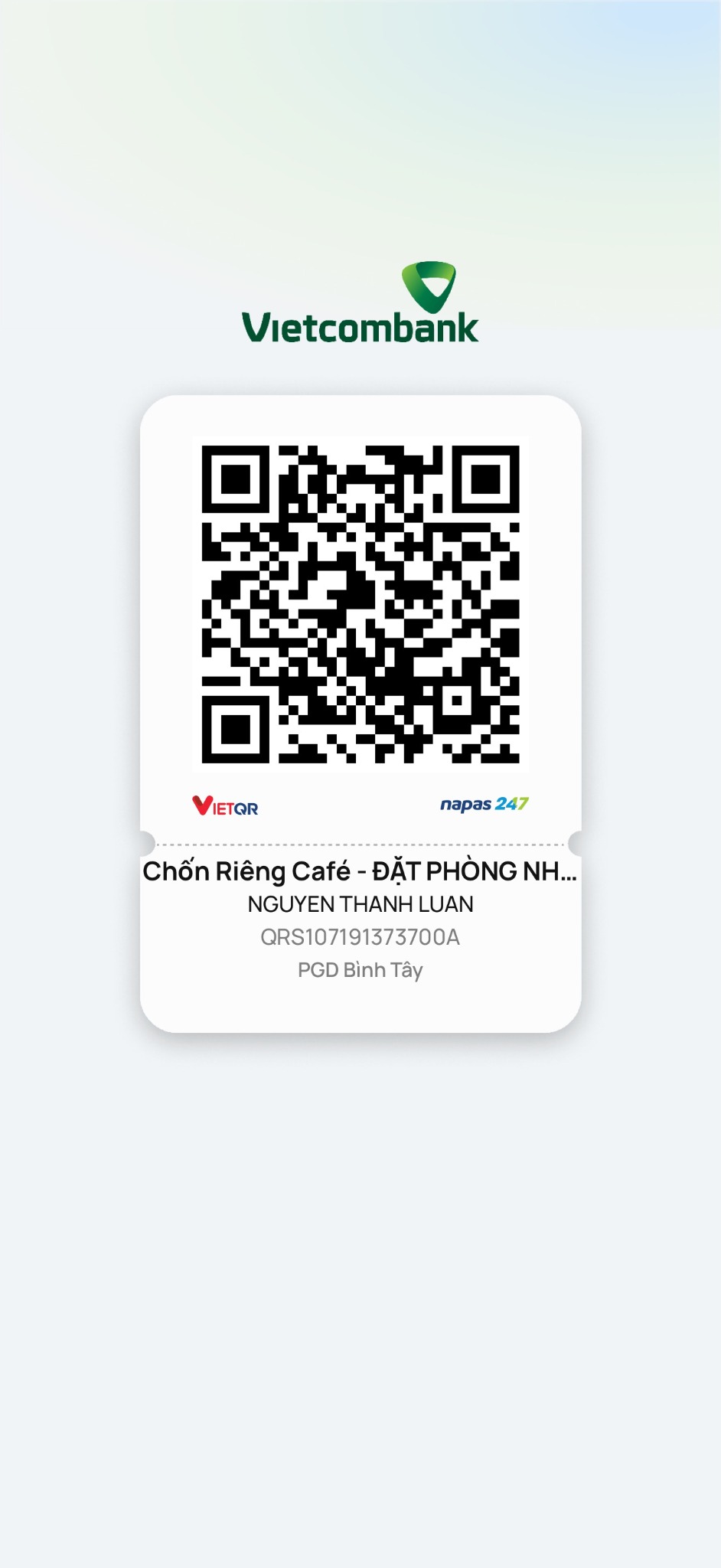 QR thanh toán Vietcombank